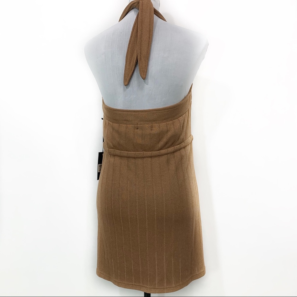 4si3nna Adrienne metallic & clay halter dress - Picture 3 of 8